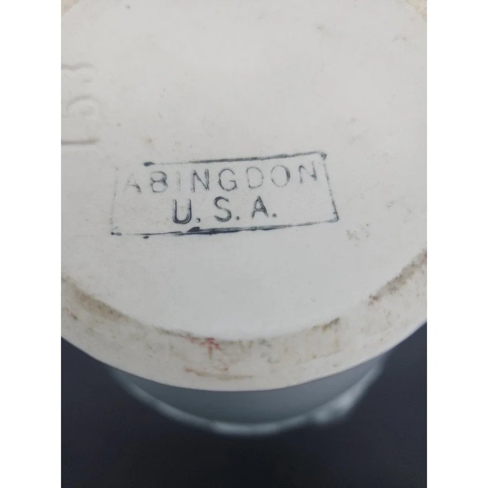 ABINGDON Pottery #153 Vase from 1940's  White Vase with Acanthus Leaf